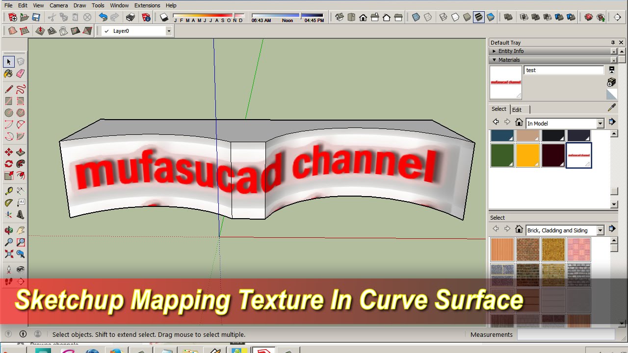 Sketchup Mapping Texture Tutorial Curve Surface