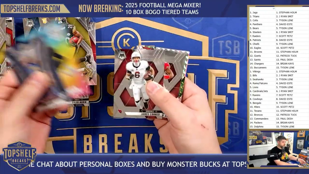 2025 Football 10 Box Mega Mixer - Prizm, Select, Optic and More! | Top Shelf Breaks | 3/20/26