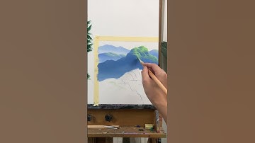 Hướng dẫn vẽ núi xa , gần #shorts #drawing #vetranh #acrylicpainting