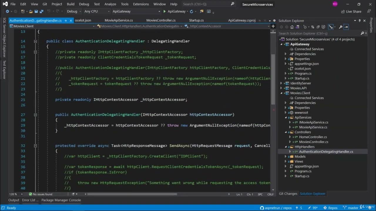 11.5 Change Movie Client Consume Url to Api Gateway with Bearer Token