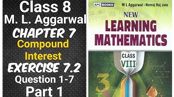 ml aggarwal class 8 maths chapter 7 (Compound Interest)  exercise 7.2 question 1-7 part 1
