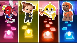 Spider man 🆚 baby boss 🆚 baby shark 🆚 paw patrol ♦ who is best?