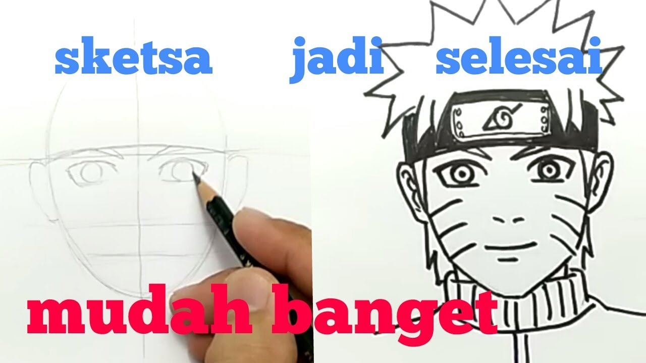 Tutorial Menggambar Wajah Naruto Dengan Sketsa Pensil Dulu Mudah