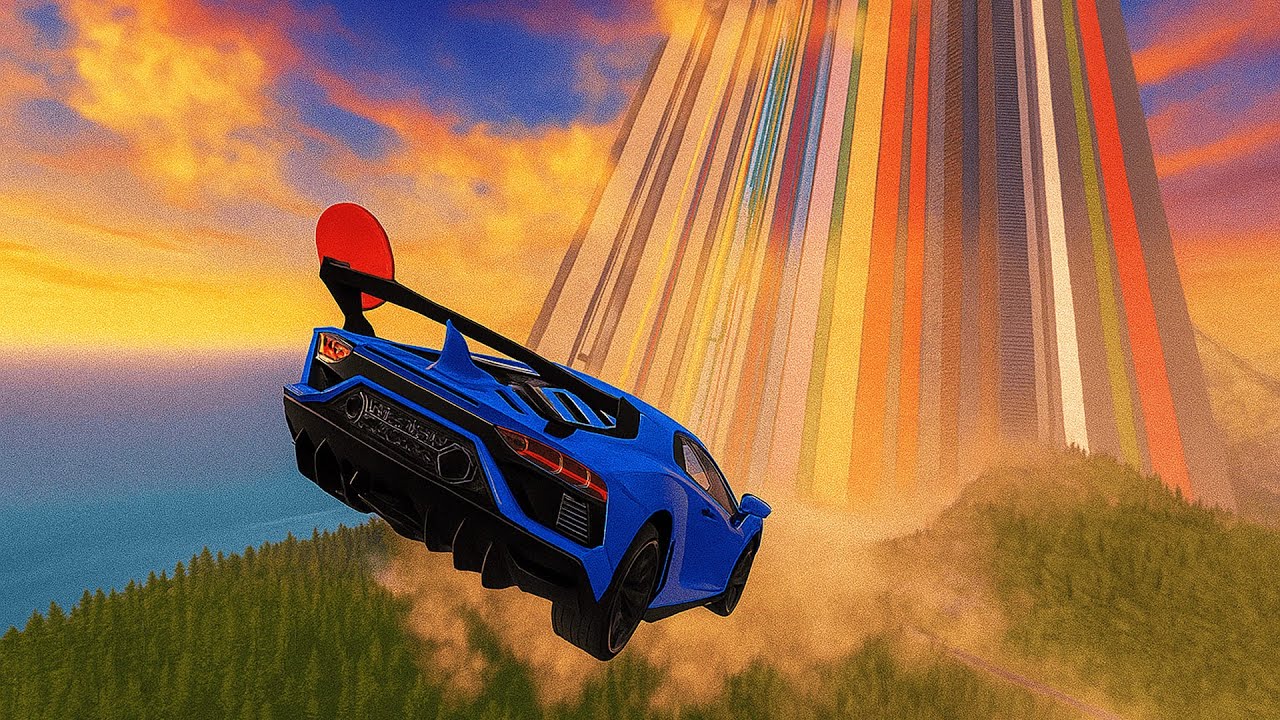 INSANE JUMP from Mega Ramps in BeamNG.drive – Forest Crash Test!