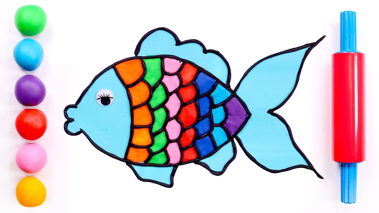 Como dibujar y colorear un PEZ de colores 🐠 con plastilina PLAY DOH 🌈 -  thptnganamst.edu.vn