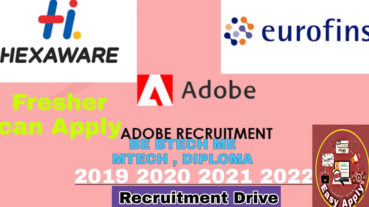 Adobe Off Campus Drive | Eurofins Off Campus Hiring | Hexaware Off ...