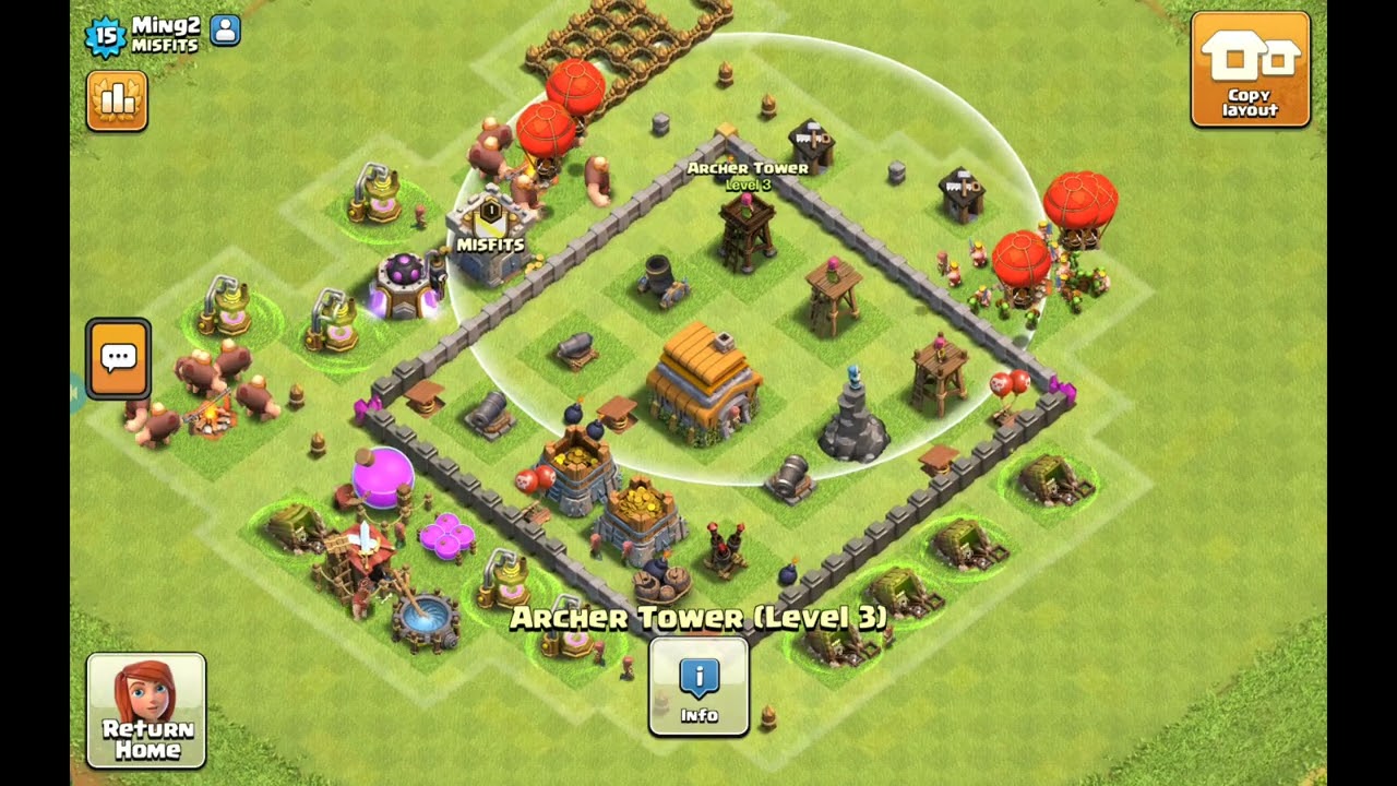  قريتي في Clash of clans شاهد الفيديو للآخر 