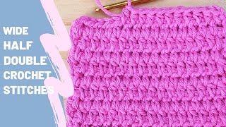 Practice 11 | Crochet Wide Half Double Crochet Stitches Pattern for Beginners | ViVi Berry Crochet