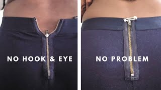 FIX ZIPPER ON BACK OF PANTS that wont stay zipped if you dont have an Hook & Eye