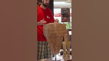 Most Jenga blocks balancing on ONE block #shorts
