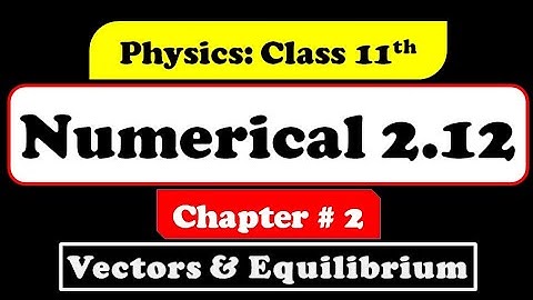Numerical 2.12 Class 11 Physics (Vectors & Equilibrium)