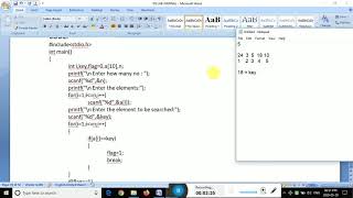 DS TENTH LAB LINEAR SEARCH PROGRAM