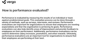 Evaluating Performance: A Guide