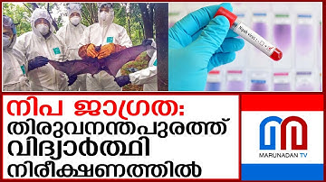 നിപ..? തിരുവനന്തപുരത്ത് വിദ്യാര്‍ത്ഥി നിരീക്ഷണത്തില്‍  I  nipha virus - thiruvananthapuram