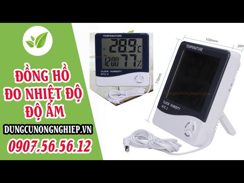 Video Đồng hồ đo nhiệt độ và độ ẩm 3 chức năng HTC 2 - youtube