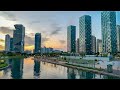 [4K] Evening Sunset Walk through Central Park in Songdo Incheon Korea 아름다운 일몰 인천 송도 센트럴파크의 저녁을 걷다