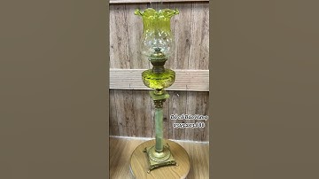 Đèn dầu cổ châu âu- chân đá cẩm thạch xanh-bầu khắc-zalo:0345203888