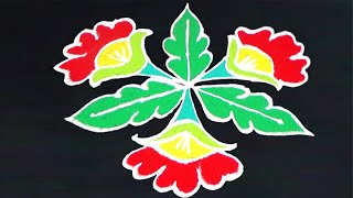 Creative Flower Rangoli  5x3 Dots I Mahi Rangoli Muggulu Videos