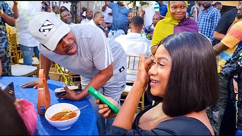You Are Not Fine, You Look Like Mama Awero To Mc Oluomo At His Birthday As He Makes People Laugh.