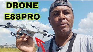 PRIMEIRO VÔO TESTE DO (DRONE E88PRO) E O BICHINHO QUASE FOI EMBORA.