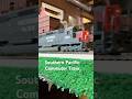 Ho scale model Southern Pacific Commuter train push pull configuration.