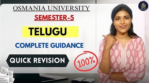 TELUGU || SEMESTER-5 || SNELLE HERHALING || VOLLEDIGE BEGELEIDING || OSMANIA UNIVERSITY @SHIVANIP...