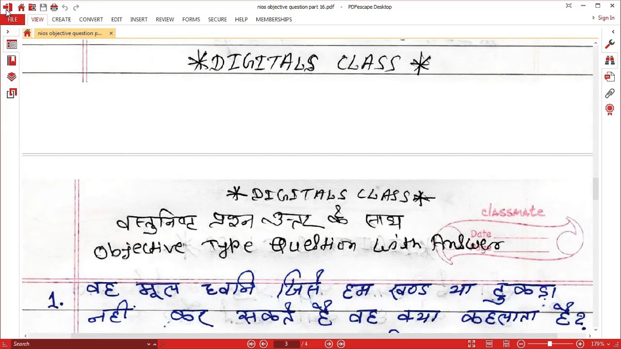 NIOS DELED objective type question with answer 501 502 503 | very important |16|digitals class