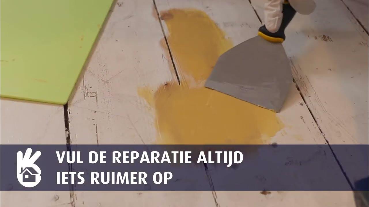 Stap 2 vloer repareren met plamuur hout opvullen YouTube