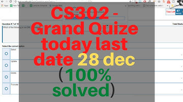 Current CS302 Grand  Quize 28 dec cs302 grand quiz solution by Uppal solution