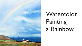 Watercolor painting a rainbow