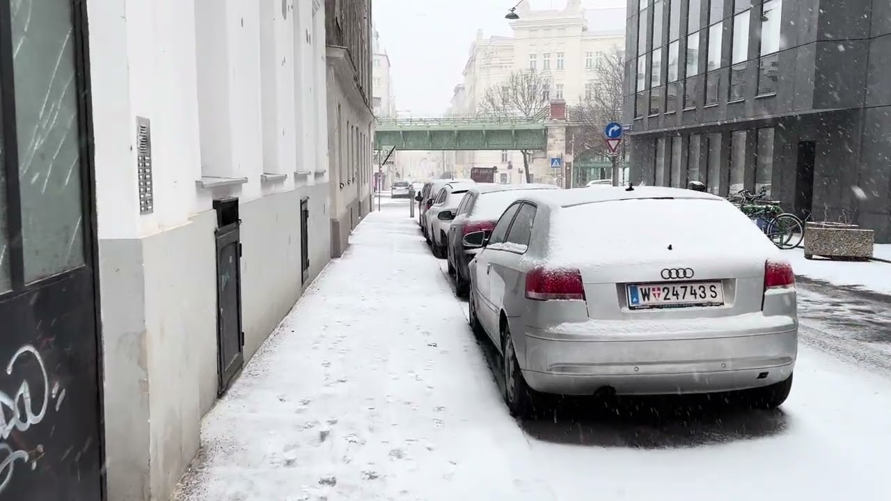 Heavy Snowfall Walk in Vienna ❄️ Natural Sound Only | 4K Walking Tour