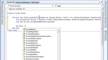 Using FileSystemWatcher in VisualBasic.NET