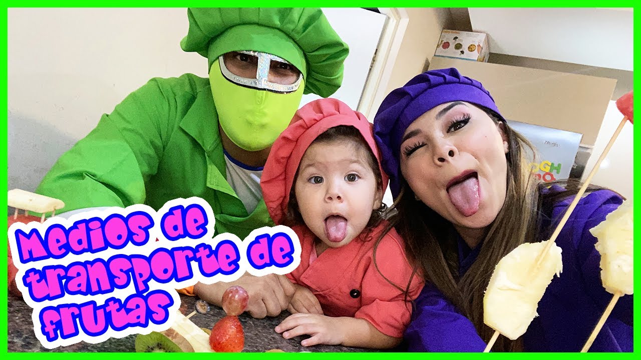 FRUTAS CON FORMA DE MEDIOS DE TRANSPORTE - BIMBOMBA Y NINJARIN - COMIENDO FRUTAS EN FORMA DE COCHES