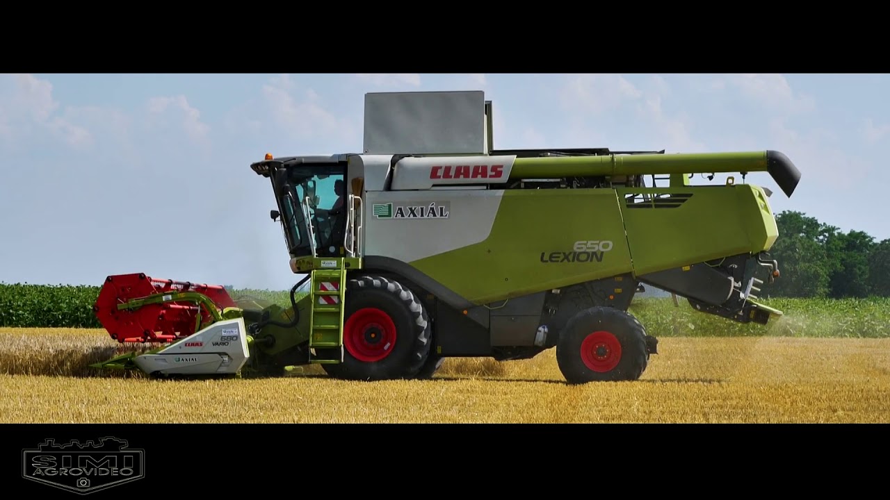 Árpa aratás 2020:  2 X Claas Tucano 440, Claas Lexion 650