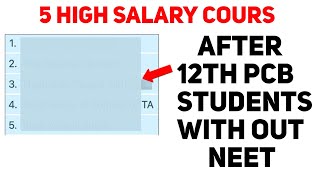 5 High Salary Courses after 12th Science PCB without NEET in 2023 | low fee and High salary cours