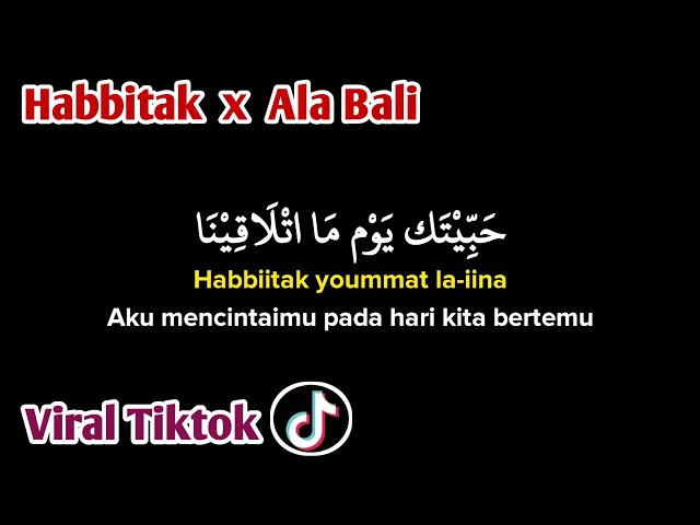 habbitak yaumatlaqina x Ala Bali (Lirik Arab, Latin dan Terjemahan) Viral Tiktok class=