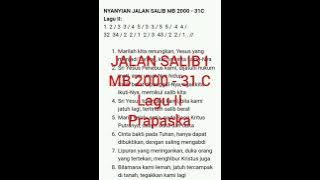 NYANYIAN JALAN SALIB I MB 2000 - 31C  Lagu B  Prapaska