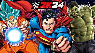 WWE 2K24 SUPERMAN vs GOKU vs HULK!