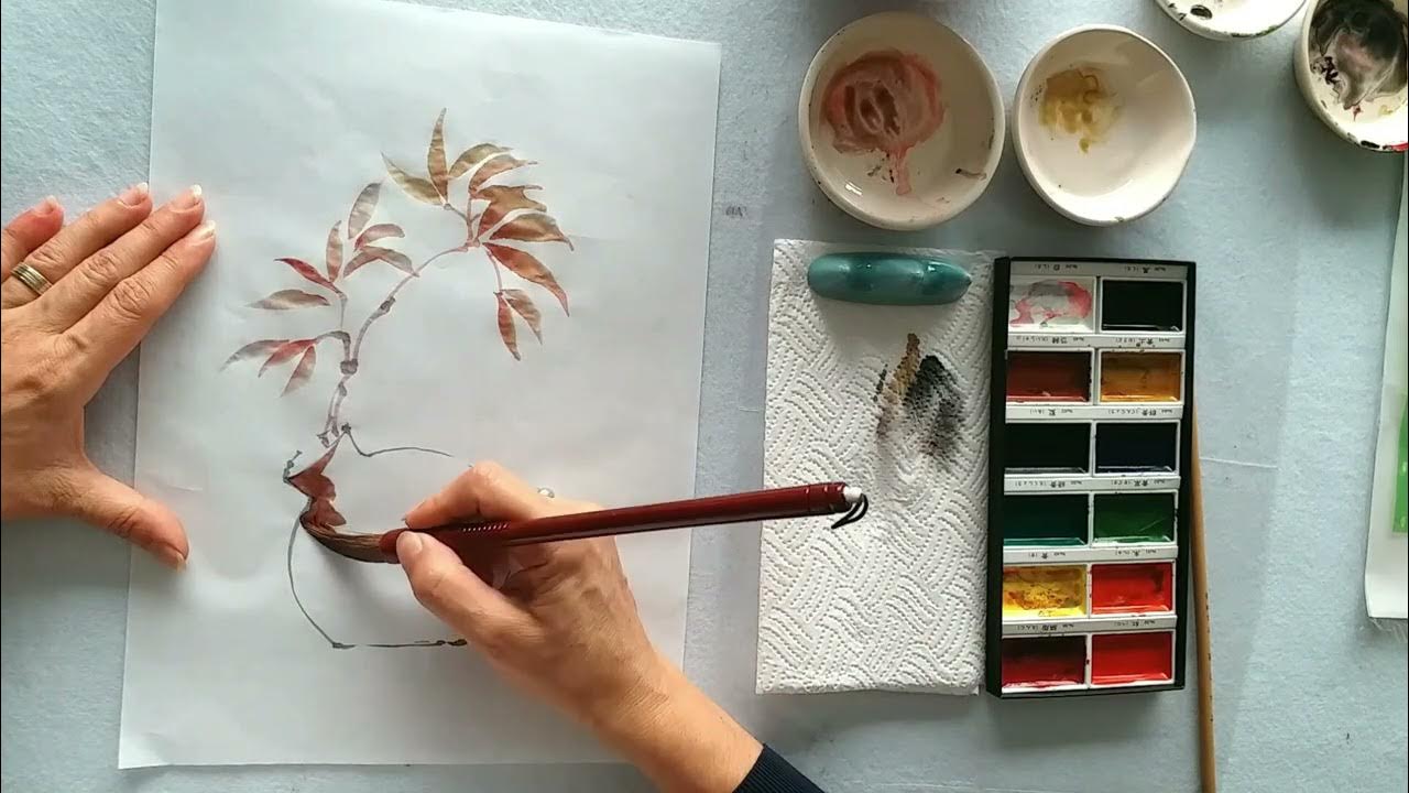 Wase and Flower Japanese watercolor Sumie YouTube