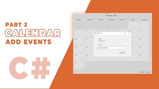 Part 2 | How to Create a Calendar | Add Events | C# Windows Form