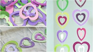 DIY Cara membuat Hiasan Gantungan Love Hati Dari Kertas|| wall hanging decoration