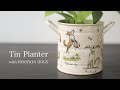 【DIY/デコパージュ/ハンドメイド】わんちゃんのブリキポット/ 鉢カバー[Tin Planter with EMOTION DOGS] Decoupage Handmade