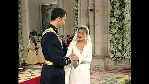 Royal Wedding, Madrid 2004. Prince Felipe and Princess Letizia of Spain. May 22, La Almudena. - DayDayNews