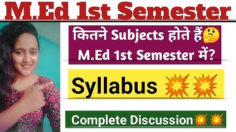 Syllabus Of M.Ed || 1st Semester 2022 || CCS University ||💥💥Most Important video #ccsu @enlearners