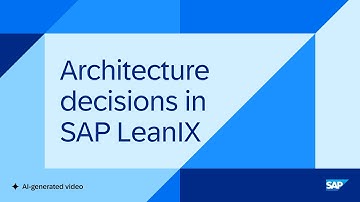 Architecture decisions in SAP LeanIX