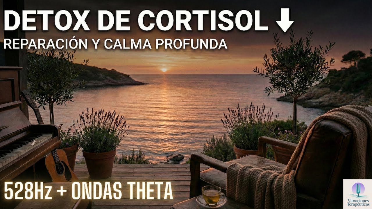 DETOX DE CORTISOL: Sana Tu Ansiedad y ACTIVA Nervio Vago 🌿 528Hz + 4Hz Binaural (Reparación)