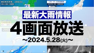 【監視用4画面配信】台風1号＆低気圧・前線による激しい雨風　関東で停電発生中／最新大雨情報