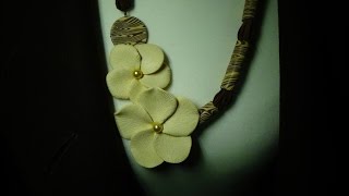 DIY Древесный пион.Кожанное колье. Woody peony. Leather necklace