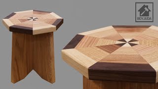 목공 / Octagon Pinwheel Stool / 스툴 / Woodworking