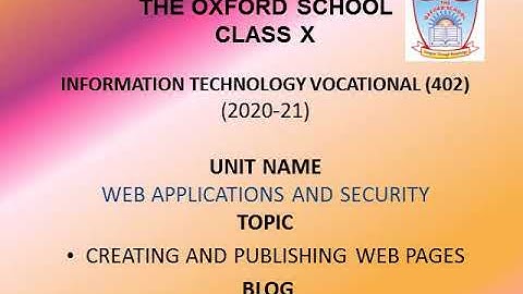 Creating and publishing web pages- BLOGS